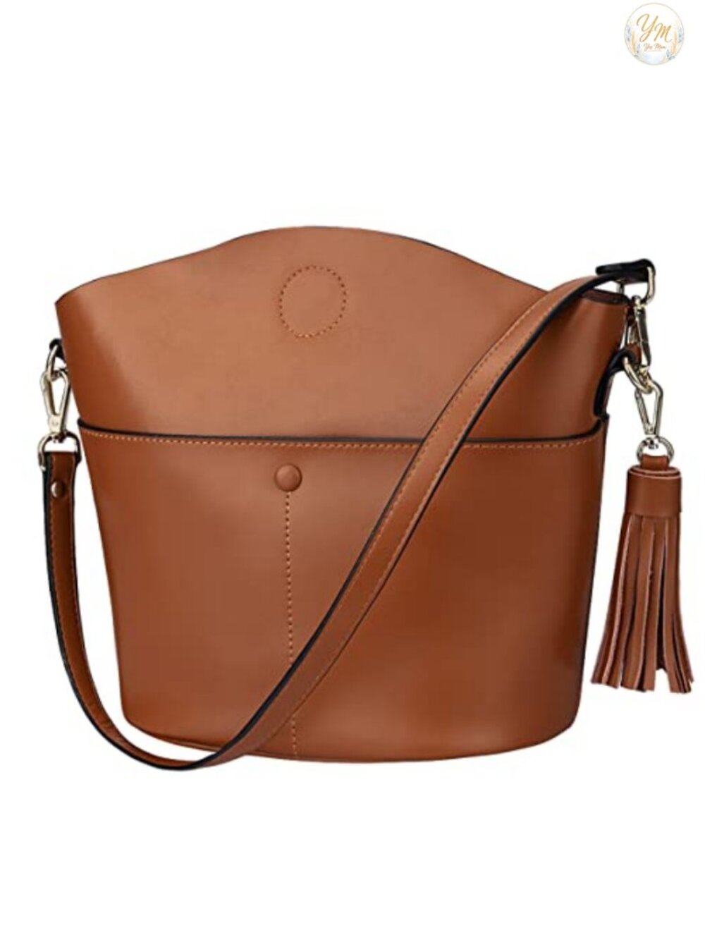 Genuine Leather Crossbody Bucket Bag Shoulder Handbag Small Purse